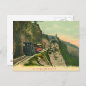 Train vintage à partir d'une ancienne carte postal (Devant / Derrière)