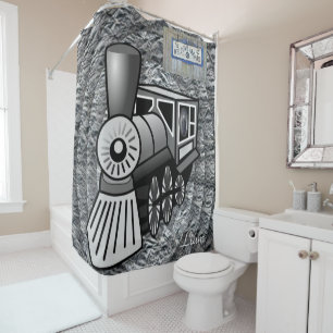 Train Vintage du rideau de douche