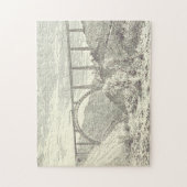 Train vintage sur le pont ferroviaire Puzzle (Vertical)