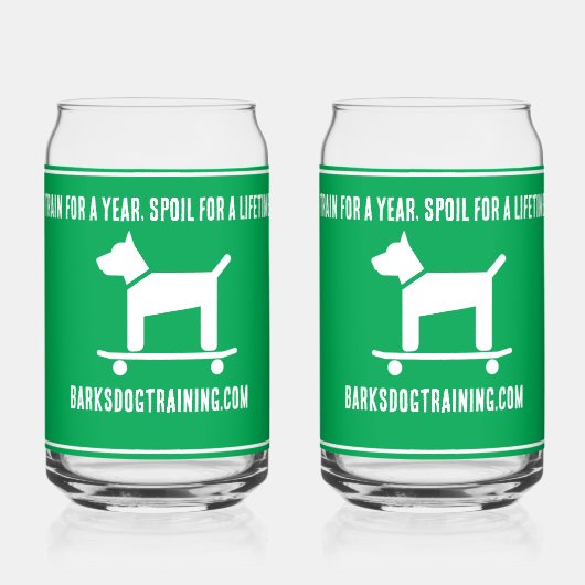 Train voor een jaar Spoil voor een levenslang hond Blikvorm Glas (Voorkant)