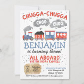 Train Water Color Invitation Anniversaire (Devant)