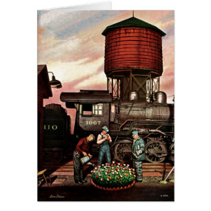 Train Yard Flower Garden par Stevan Dohanos