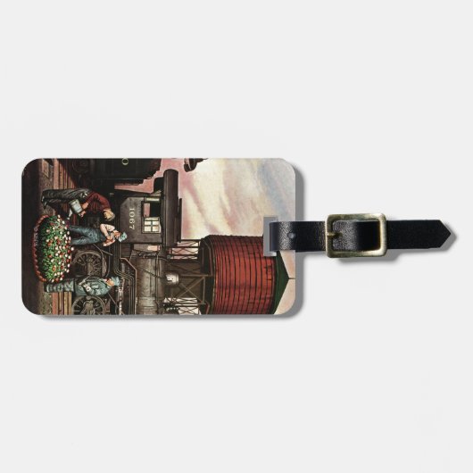 Train Yard Flower Garden van Stevan Dohanos Bagagelabel (Voorkant horizontaal)