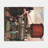 Train Yard Flower Garden van Stevan Dohanos Fleece Deken (Voorkant (Horizontaal))
