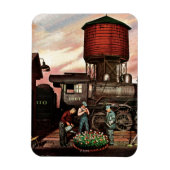 Train Yard Flower Garden van Stevan Dohanos Magneet (Verticaal)