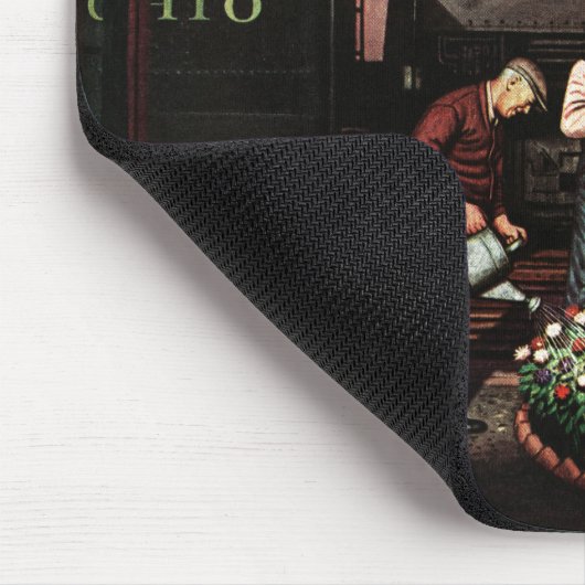 Train Yard Flower Garden van Stevan Dohanos Muismat (Hoek)