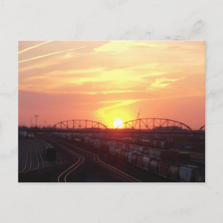 Train Yard op Sunset Briefkaart