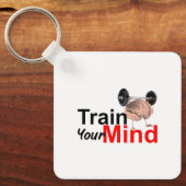 Train Your Mind Motivational Brain Workout Design Sleutelhanger (Voorkant)