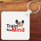 Train Your Mind Motivational Brain Workout Design Sleutelhanger (Achterkant)