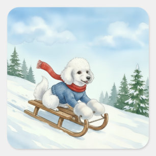 Traîneau de Poodle de Noël, Autocollants