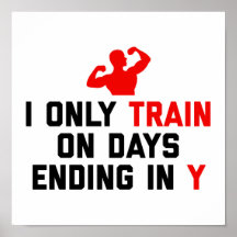 Trainedagen eindigend Y Gym Quote