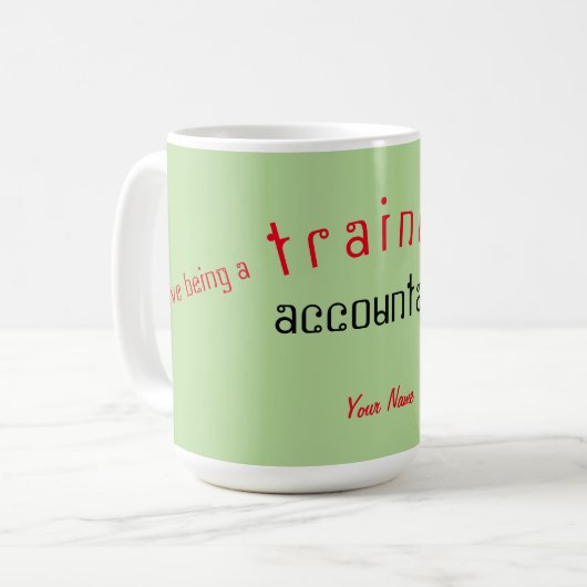 "TRAINEE ACCOUNTANT" KOFFIEMOK (Voorkant links)