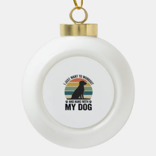 Trainen en rondhangen met mijn hond Vintage honden Keramische Bal Ornament