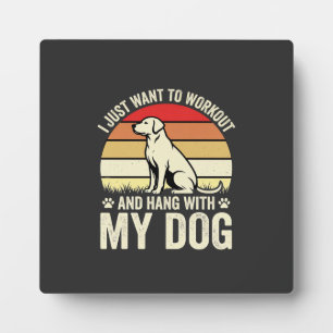 Trainen Met Mijn Hond Retro Zonsondergang Fotoplaat