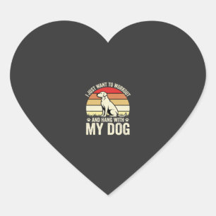 Trainen Met Mijn Hond Retro Zonsondergang Hart Sticker
