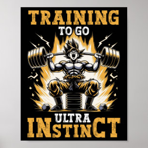 Trainen naar Ultra Instinct Gym Gewichtheffen Bo Poster