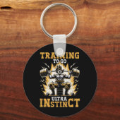 Trainen om te gaan Ultra Instinct Gym Gewichtheffe Sleutelhanger (Voorkant)