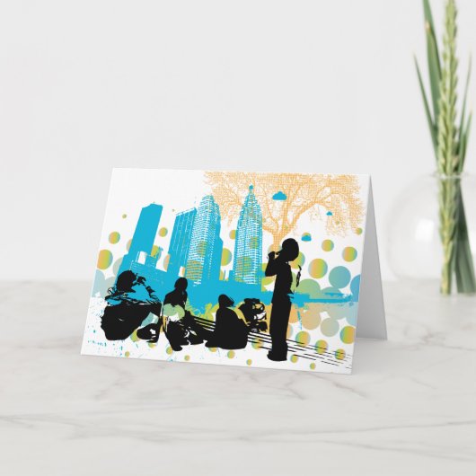 traîner avec la carte de voeux de bande (Devant)