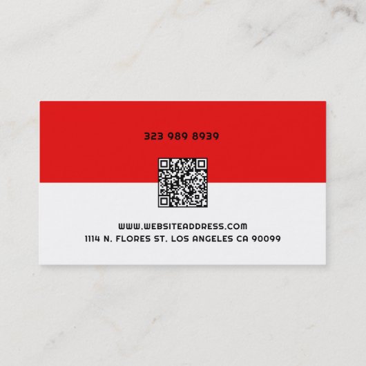 Trainer voor hulpbehoevendheid rood, zwart en wit visitekaartje (Achterkant)