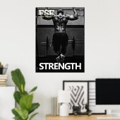 Training Fitness Business Logo Sterke Poster (Thuiskantoor)