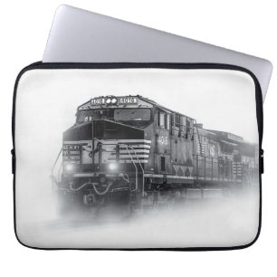 Trainingen voor zwarte en witte trein laptop sleeve