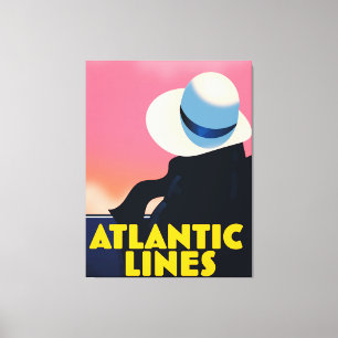 Trainingposter Atlantische lijnvaart Canvas Afdruk