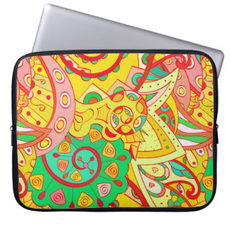 Trainingsapparatuur naadloos. Mehndi-ontwerp. Etni Laptop Sleeve