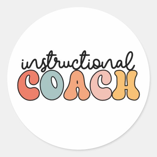 Trainingscoach Educatieve Coach Retro Ronde Sticker (Voorkant)