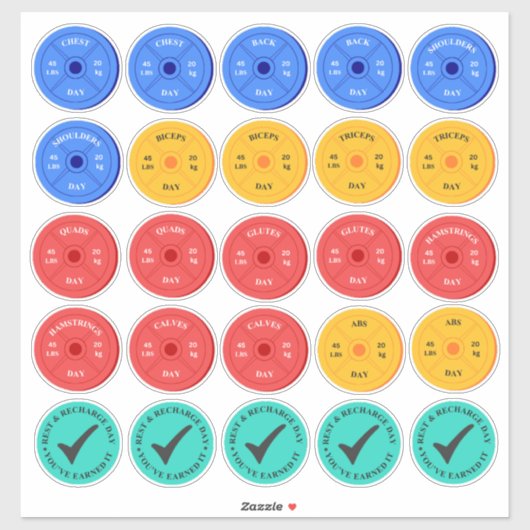 Trainingsdag Workout Planner Stickers (Vel)
