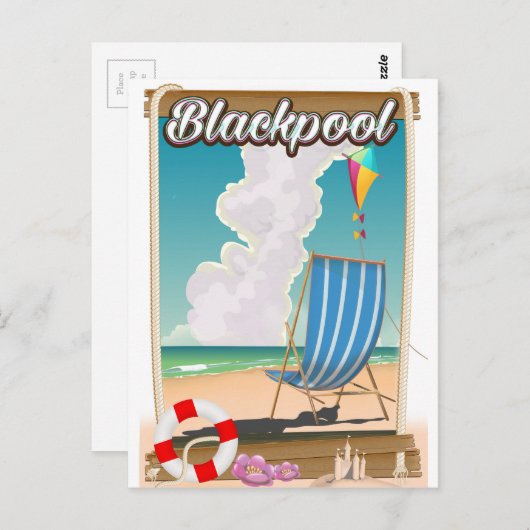 Trainingsposter voor strand van Blackpool Briefkaart (Voorkant / Achterkant)