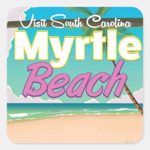 Trainposter Myrtle Beach South Carolina Vierkante Sticker