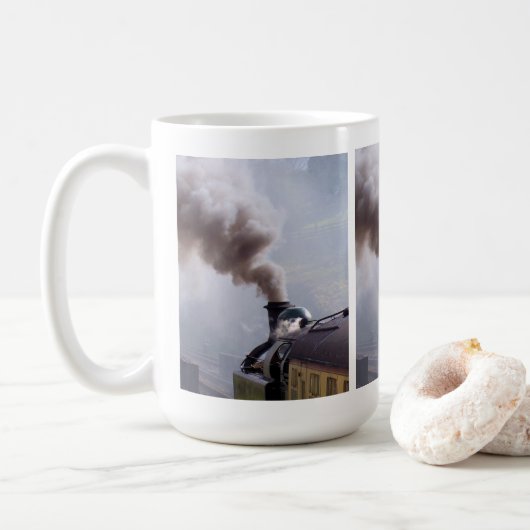 TRAINS À VAPEUR CAFÉ MUG (Avec donut)