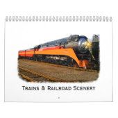Trains et calendrier mural de paysage de chemin de (Protection)