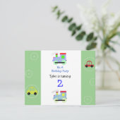 Trains et voitures Invitation Anniversaire (Debout devant)