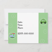 Trains et voitures Invitation Anniversaire (Dos)