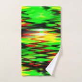 Trait rouge et vert formant zigzag abstrait ou (Serviette à main)