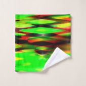 Trait rouge et vert formant zigzag abstrait ou (Gant de toilette)