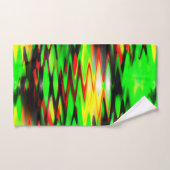 Trait rouge et vert formant zigzag abstrait ou (Serviette à main)