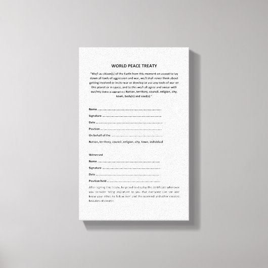 Traité de paix mondial de Keshe sur la toile (Recto)