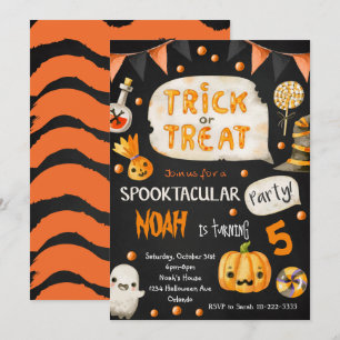 Traite ou traitement noir Halloween Invitation d'a