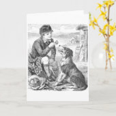 Traite pour un chien, carte de voeux (Fleur jaune)