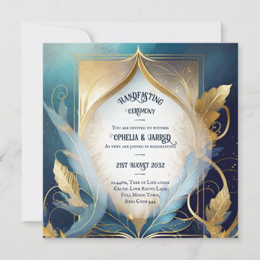 TRAITEMENT DES INVITATIONS OR TURQUOISE (Devant)