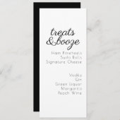 Traitements Boissons Noir Blanc Menu Mariage (Devant / Derrière)