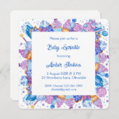 Traitements congelés Blue Baby Sprinkle Invitation (Devant / Derrière)