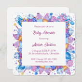 Traitements congelés Pink Baby Sprinkle Invitation (Devant / Derrière)