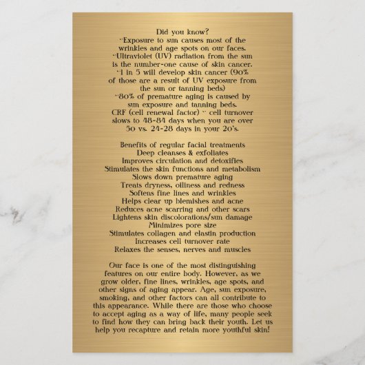 TRAITEMENTS VISAGE Beauté Salon prospectus (Dos)