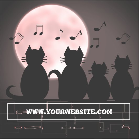 traiteur, Chats au clair de lune. Autocollant (Devant)