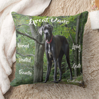 Traits de Grand Danois Coussin de Lancer Accents d