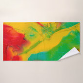 traits de peinture multicolore gros-dessus, ocre (Serviette de bain)