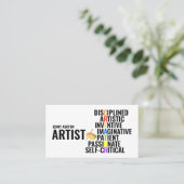Traits van een kunstenaar, een professionele kunst visitekaartje (Staand voorkant)